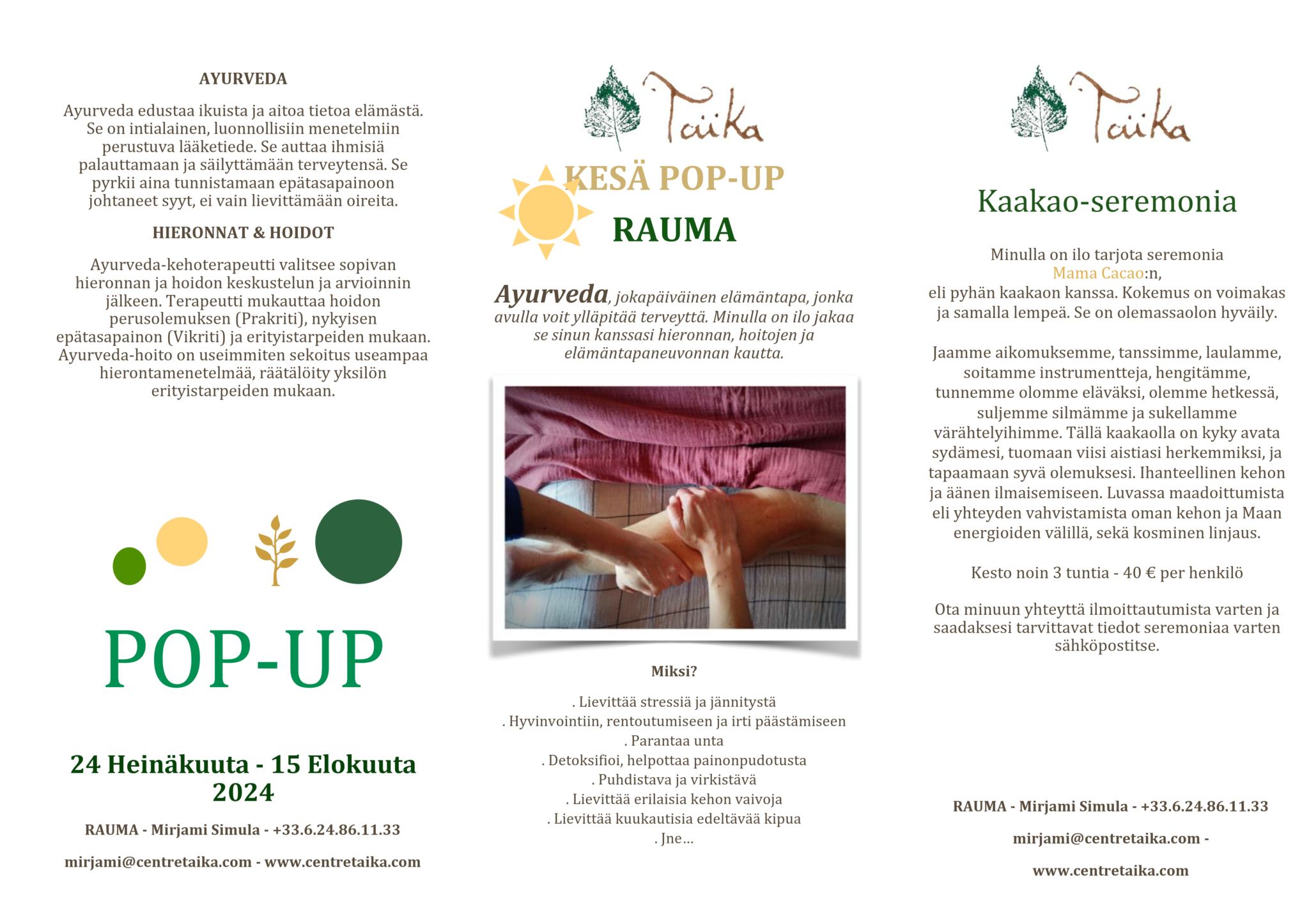 Rauma hieronta ayurveda